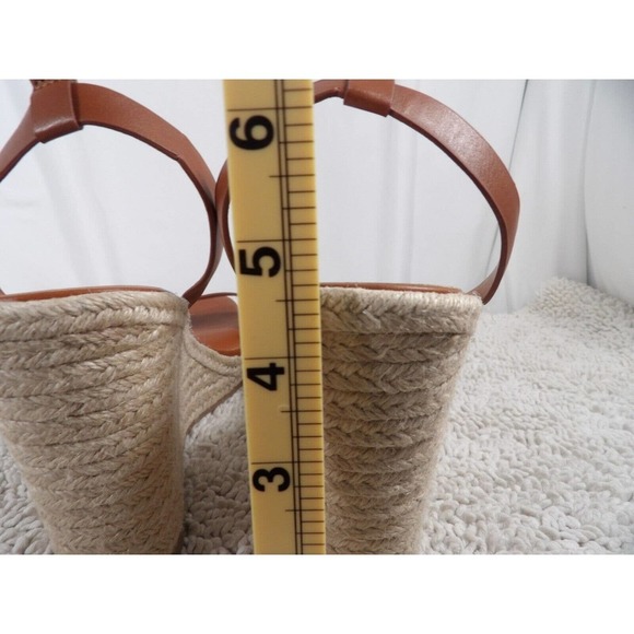 A New Day Womens Tina Cognac Leather Open Toe Wedge Espadrille Heels Size US 11 - Picture 10 of 10